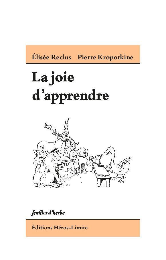 couverture du livre la joie d'apprendre