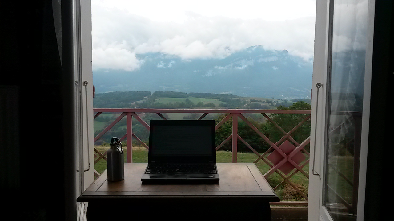 Vue depuis ma chambre, chez ma grande-tante, à Miribelle