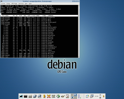 Screenshot du problem avec Xfce sous debian
